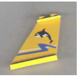 Tail 4 x 1 x 3 with Orca Whale, Blue Wave, and White Line Pattern on Both Sides (Stickers) - Set 8286