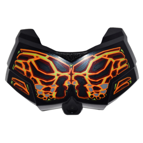 Деталь LEGO 98603pb024 Large Figure Chest Armor Small with Bionicle Lava Beast Pattern