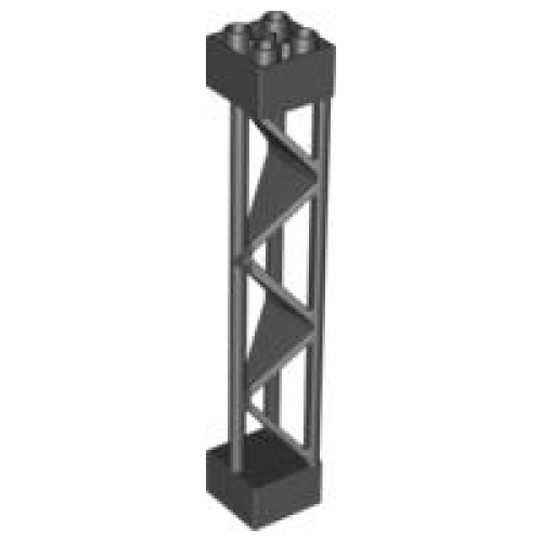 Деталь LEGO 30517 Support 2 x 2 x 10 Girder Triangular Vertical - Type 1 - Solid Top, 3 Posts - Black