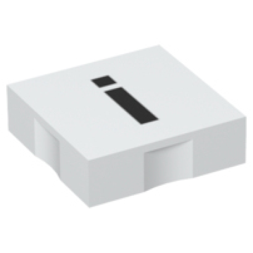 Деталь LEGO 6309pb053 Duplo, Tile 2 x 2 with Black Lowercase Letter i Pattern