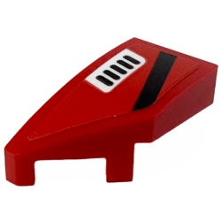 Wedge 2 x 1 x 2/3 Left with Black Stripe and White Air Vent Pattern (Sticker) - Set 76916 Wedge 2 x 1 x 2/3 Left with Black Stripe and White Air Vent Pattern (Sticker) - Set 76916