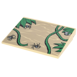 Slope 10 6 x 8 with Spiders and Vines Pattern (Sticker) - Set 7623 - Tan Slope 10 6 x 8 with Spiders and Vines Pattern (Sticker) - Set 7623 - Tan