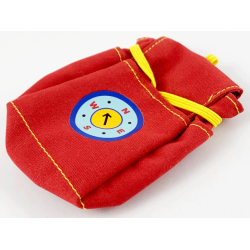 Scala, Cloth Backpack with Yellow Strap with Compass Pattern Scala, Cloth Backpack with Yellow Strap with Compass Pattern