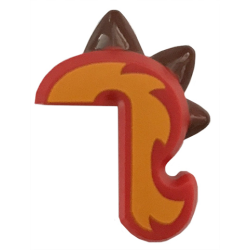 Cat Tail with Spikes with Yellow Flames Pattern Cat Tail with Spikes with Yellow Flames Pattern