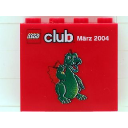 Brick 2 x 4 x 3 with Lego Club, März 2004 and Ollie Pattern