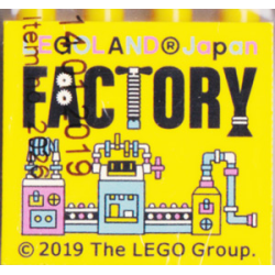 Brick 2 x 4 x 3 with LEGOLAND Japan, Black 'FACTORY', and Dark Pink, Medium Blue, and White Machine Pattern Brick 2 x 4 x 3 with LEGOLAND Japan, Black 'FACTORY', and Dark Pink, Medium Blue, and White Machine Pattern