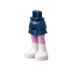 Mini Doll Hips and Skirt Layered, Bright Pink Legs and White Boots Pattern - Thick Hinge