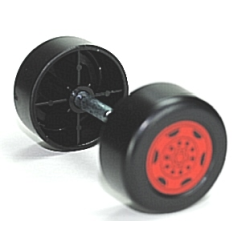 Duplo Wheel Double Assembly with Metal Axle and Red Sport Pattern Duplo Wheel Double Assembly with Metal Axle and Red Sport Pattern