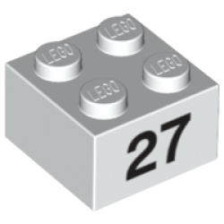 Brick 2 x 2 with Black Number 27 Pattern Brick 2 x 2 with Black Number 27 Pattern
