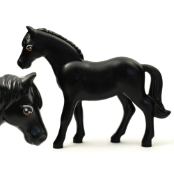 Horse, Belville with Large Round Eyes with Light Gray Top and Dark Orange Bottom Eyelids, Large Glints and Eyelashes Pattern