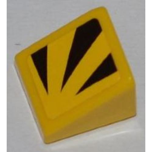 Деталь LEGO 54200pb040R Slope 30 1 x 1 x 2/3 with 3 Black Triangular Shapes Pattern Model Right Side (Sticker) - Set 8228