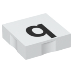 Duplo, Tile 2 x 2 with Black Lowercase Letter q Pattern Duplo, Tile 2 x 2 with Black Lowercase Letter q Pattern
