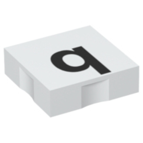 Деталь LEGO 6309pb061 Duplo, Tile 2 x 2 with Black Lowercase Letter q Pattern