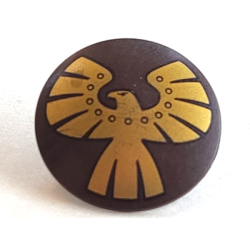 Minifigure, Shield Circular / Round Convex Face with Gold Eagle Pattern Minifigure, Shield Circular / Round Convex Face with Gold Eagle Pattern