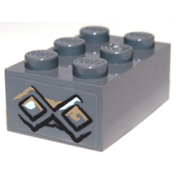 Brick 2 x 3 with Diamond Bricks with White Highlights on Both Diamonds Pattern on End (Sticker) - Set 9473 Brick 2 x 3 with Diamond Bricks with White Highlights on Both Diamonds Pattern on End (Sticker) - Set 9473