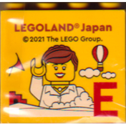 Brick 2 x 4 x 3 with LEGOLAND Japan, Female Minifigure (Lucy Bird), Hot Air Balloon, and Red Capital Letter E Pattern Brick 2 x 4 x 3 with LEGOLAND Japan, Female Minifigure (Lucy Bird), Hot Air Balloon, and Red Capital Letter E Pattern