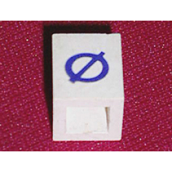 Brick 1 x 1 with Blue Capital Letter O with Stroke (Ø) Pattern Brick 1 x 1 with Blue Capital Letter O with Stroke (Ø) Pattern