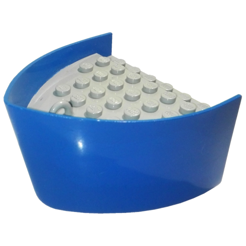 Деталь LEGO x145c01 Boat, Hull Smooth Bow 5 x 6 x 3 1/3 with Light Gray Deck - Blue