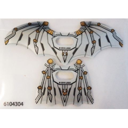 Plastic Wings with Space Batman Pattern, Sheet of 2, Opened and Collapsed Wings