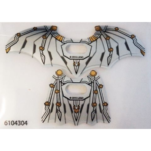 Деталь LEGO 20273 Plastic Wings with Space Batman Pattern, Sheet of 2, Opened and Collapsed Wings