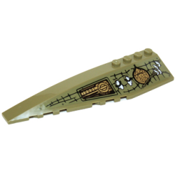 Wedge 12 x 3 Left with Mechanical Panel, Small Teeth, Vines and Gold Chima Pattern (Sticker) - Set 70227