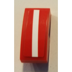 Slope, Curved 2 x 1 x 2/3 with Angled White Stripe Pattern (Sticker) - Set 75894