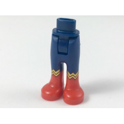 Mini Doll Hips and Trousers with Back Pockets with Red Boots and Gold 'WW' Pattern - Thick Hinge