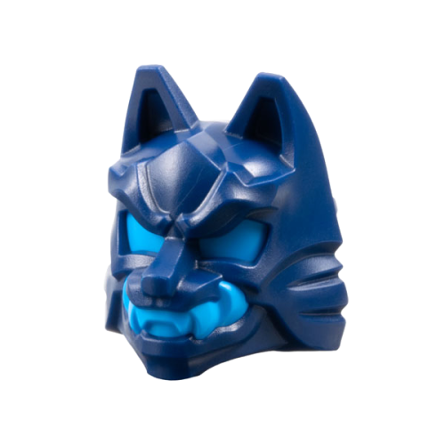 Деталь LEGO 4919pb01 Minifigure, Headgear Mask Wolf with Knot on Back with Molded Dark Azure Eyes, Teeth, and Head Wrap Pattern
