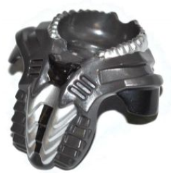 Minifigure Armor Space with Shoulder Protection and Breastplate with Black and Silver Markings Pattern