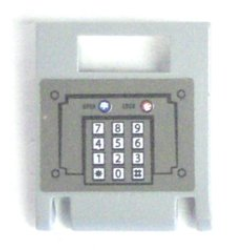 Container, Box 2 x 2 x 2 Door with Slot with Keypad and Blue and Red Buttons on Dark Gray Background Pattern (Sticker) - Set 7035 Container, Box 2 x 2 x 2 Door with Slot with Keypad and Blue and Red Buttons on Dark Gray Background Pattern (Sticker) - Set 7035