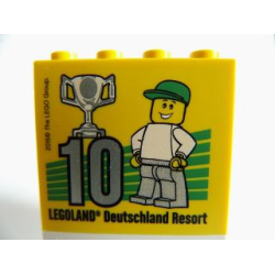 Brick 2 x 4 x 3 with Besuchsmeister 10 Silver 2015 Legoland Deutschland Resort Pattern