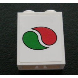 Brick 1 x 2 x 2 with Inside Axle Holder with Octan Logo Pattern (Sticker) - Set 3180 Brick 1 x 2 x 2 with Inside Axle Holder with Octan Logo Pattern (Sticker) - Set 3180