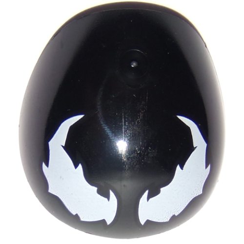 Деталь LEGO 21560pb07 Large Figure Armor, Round, Smooth with White Venom Eyes Pattern