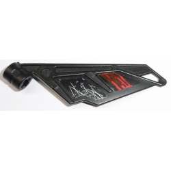 Bionicle Wing Small / Tail with Axle Hole with Red and Gray and White Battle Damage Pattern Model Left Side (Stickers) - Set 5973 Bionicle Wing Small / Tail with Axle Hole with Red and Gray and White Battle Damage Pattern Model Left Side (Stickers) - Set 5973