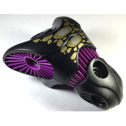 Galidor Torso Gorm with Purple Ribbed Sockets and Midriff, Gold and Silver Spots Pattern