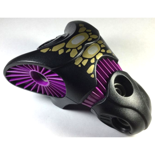 Деталь LEGO x314pb02c01 Galidor Torso Gorm with Purple Ribbed Sockets and Midriff, Gold and Silver Spots Pattern