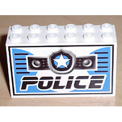 Brick 2 x 6 x 3 with Star Badge and Black 'POLICE' Pattern