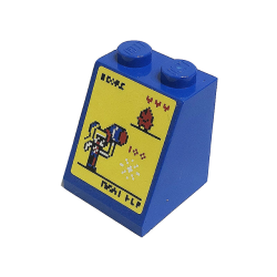 Slope 65 2 x 2 x 2 with Bottom Tube with Harley Quinn on Video Game Pattern (Sticker) - Set 41231 Slope 65 2 x 2 x 2 with Bottom Tube with Harley Quinn on Video Game Pattern (Sticker) - Set 41231