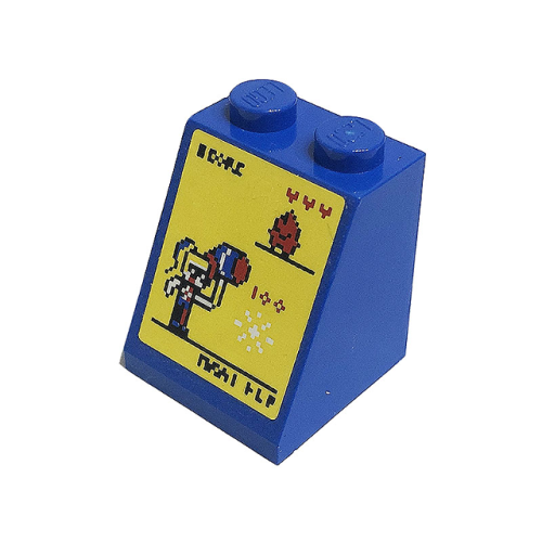 Деталь LEGO 3678bpb116 Slope 65 2 x 2 x 2 with Bottom Tube with Harley Quinn on Video Game Pattern (Sticker) - Set 41231