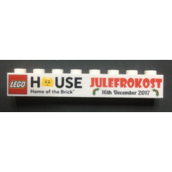 Brick 1 x 8 with LEGO House Julefrokost 16th December 2017 Pattern