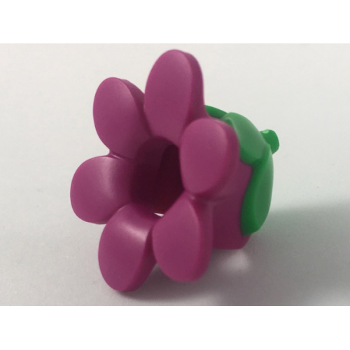 Деталь LEGO 35762pb01 Minifigure, Headgear Head Cover, Costume Flower with Molded Bright Green Bud Pattern - Magenta
