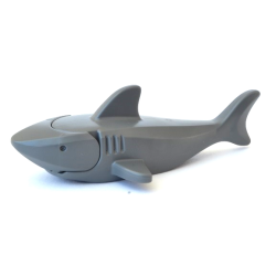 Shark with Rounded Nose and Debossed Gills and Eyes - Dark Bluish Gray