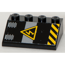 Slope 33 3 x 4 with Electricity Danger Sign and Black and Yellow Danger Stripes Pattern (Sticker) - Set 8633 Slope 33 3 x 4 with Electricity Danger Sign and Black and Yellow Danger Stripes Pattern (Sticker) - Set 8633