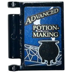 Minifigure, Utensil Book Cover with 'ADVANCED POTION-MAKING' and Black Smoking Cauldron on Dark Blue Background Pattern (Sticker) - Set 76399 Minifigure, Utensil Book Cover with 'ADVANCED POTION-MAKING' and Black Smoking Cauldron on Dark Blue Background Pattern (Sticker) - Set 76399