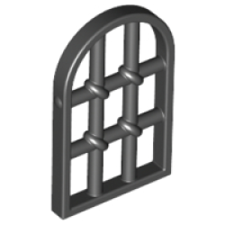 Pane for Window 1 x 2 x 2 2/3 Twisted Bar with Rounded Top - Black Pane for Window 1 x 2 x 2 2/3 Twisted Bar with Rounded Top - Black