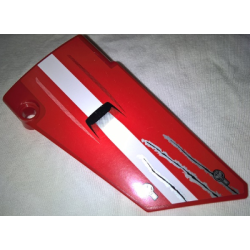 Technic, Panel Fairing #18 Large Smooth, Side B with White Stripe, Black Air Intake and Scratches Pattern (Sticker) - Set 42029 Technic, Panel Fairing #18 Large Smooth, Side B with White Stripe, Black Air Intake and Scratches Pattern (Sticker) - Set 42029