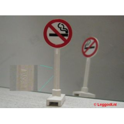 Road Sign Round with No-Smoking Pattern on Both Sides Road Sign Round with No-Smoking Pattern on Both Sides