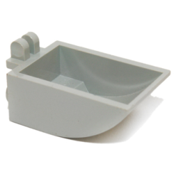 Vehicle, Digger Bucket 2 x 3 Curved Bottom, Hollow, with 2 Fingers Hinge - Light Gray