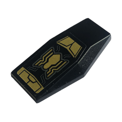 Large Figure Armor Plate Small with Dark Bluish Gray Lines, Gold Spider and Armor Plates Pattern (Sticker) - Set 76195