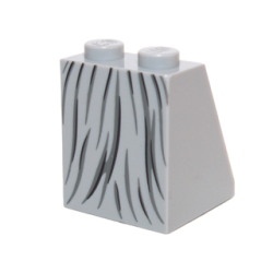 Slope 65 2 x 2 x 2 with Bottom Tube with Minifigure Dress / Skirt / Robe, Gray and Black Fabric Lines Pattern Slope 65 2 x 2 x 2 with Bottom Tube with Minifigure Dress / Skirt / Robe, Gray and Black Fabric Lines Pattern